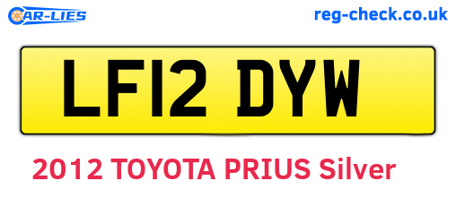 LF12DYW are the vehicle registration plates.