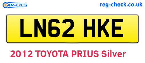 LN62HKE are the vehicle registration plates.