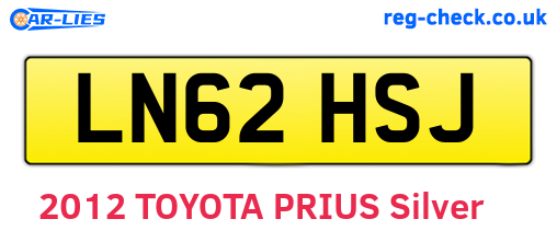 LN62HSJ are the vehicle registration plates.