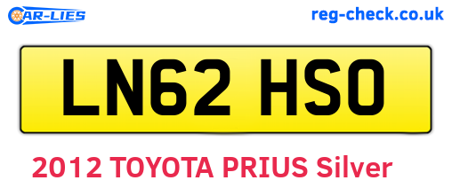 LN62HSO are the vehicle registration plates.