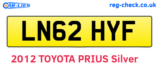 LN62HYF are the vehicle registration plates.