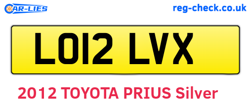 LO12LVX are the vehicle registration plates.