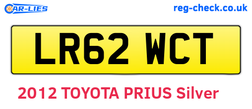 LR62WCT are the vehicle registration plates.