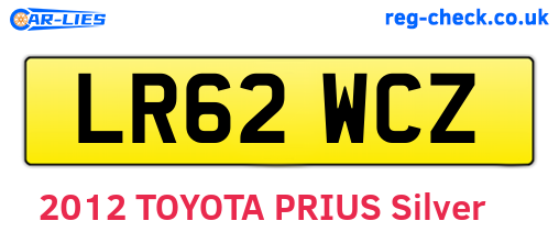 LR62WCZ are the vehicle registration plates.