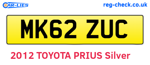 MK62ZUC are the vehicle registration plates.