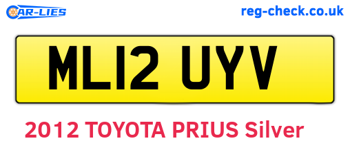ML12UYV are the vehicle registration plates.