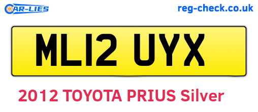 ML12UYX are the vehicle registration plates.