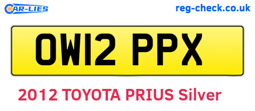 OW12PPX are the vehicle registration plates.