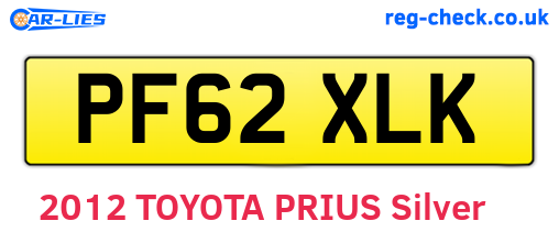 PF62XLK are the vehicle registration plates.