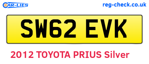 SW62EVK are the vehicle registration plates.