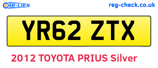 YR62ZTX are the vehicle registration plates.