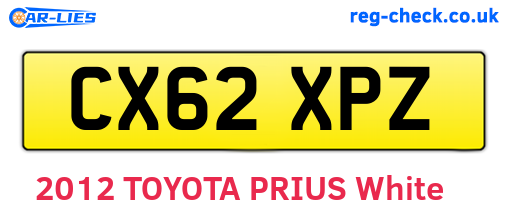 CX62XPZ are the vehicle registration plates.