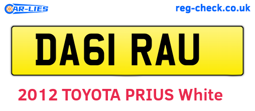 DA61RAU are the vehicle registration plates.