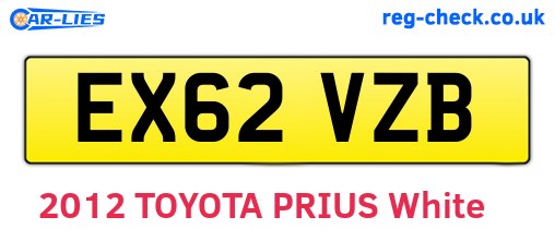 EX62VZB are the vehicle registration plates.