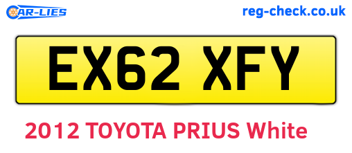 EX62XFY are the vehicle registration plates.