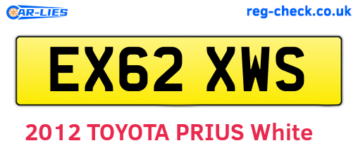EX62XWS are the vehicle registration plates.