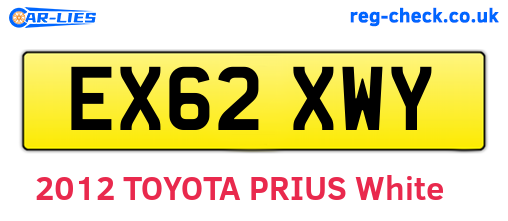 EX62XWY are the vehicle registration plates.
