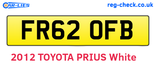 FR62OFB are the vehicle registration plates.