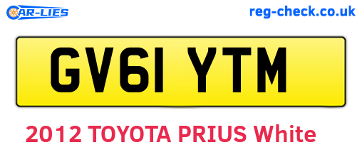 GV61YTM are the vehicle registration plates.