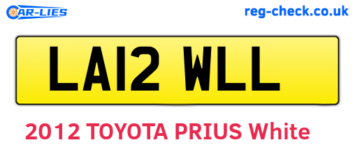 LA12WLL are the vehicle registration plates.