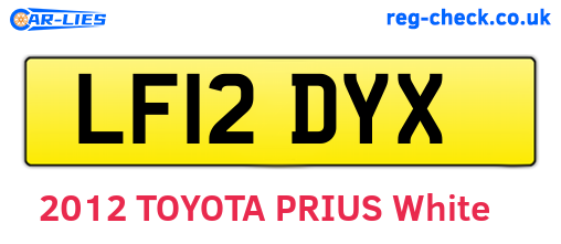 LF12DYX are the vehicle registration plates.