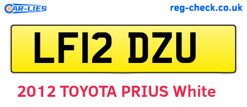 LF12DZU are the vehicle registration plates.