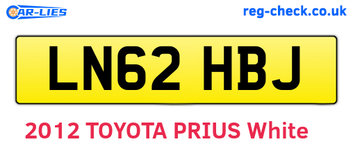 LN62HBJ are the vehicle registration plates.