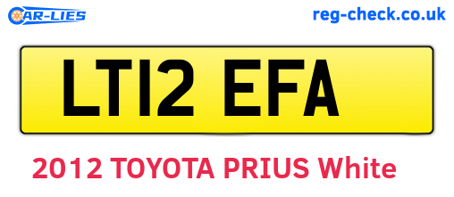 LT12EFA are the vehicle registration plates.