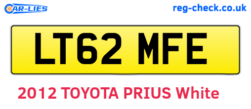 LT62MFE are the vehicle registration plates.