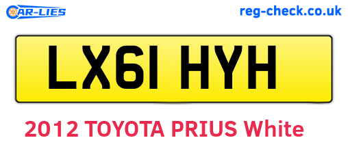 LX61HYH are the vehicle registration plates.