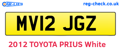 MV12JGZ are the vehicle registration plates.