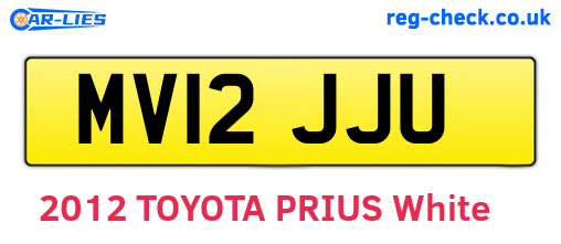 MV12JJU are the vehicle registration plates.