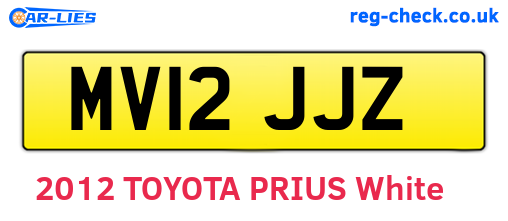 MV12JJZ are the vehicle registration plates.