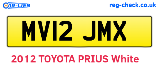 MV12JMX are the vehicle registration plates.