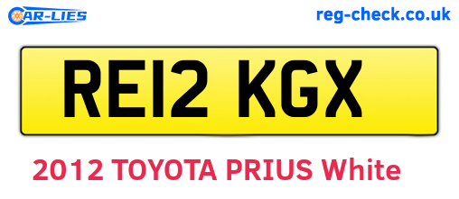 RE12KGX are the vehicle registration plates.