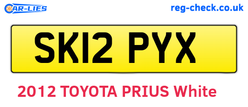 SK12PYX are the vehicle registration plates.