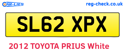 SL62XPX are the vehicle registration plates.