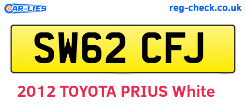SW62CFJ are the vehicle registration plates.