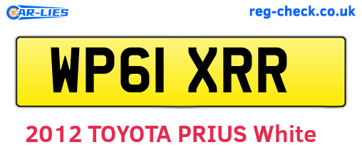 WP61XRR are the vehicle registration plates.