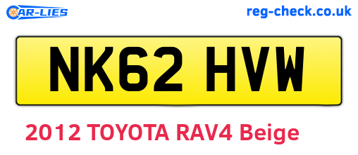 NK62HVW are the vehicle registration plates.