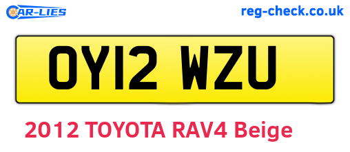 OY12WZU are the vehicle registration plates.