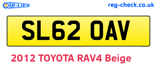 SL62OAV are the vehicle registration plates.