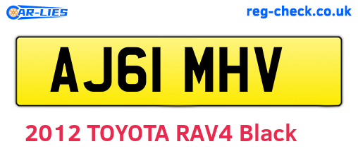 AJ61MHV are the vehicle registration plates.