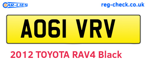 AO61VRV are the vehicle registration plates.