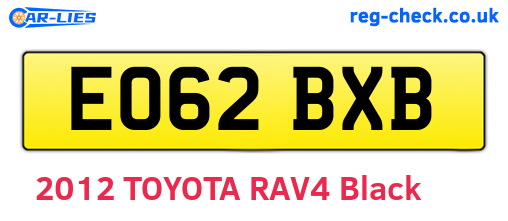 EO62BXB are the vehicle registration plates.
