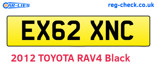 EX62XNC are the vehicle registration plates.