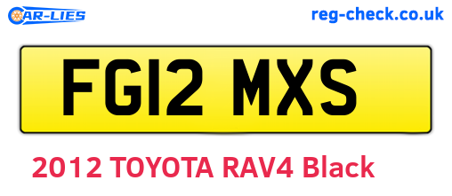 FG12MXS are the vehicle registration plates.