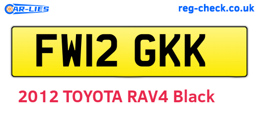 FW12GKK are the vehicle registration plates.