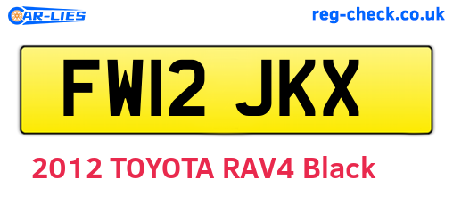 FW12JKX are the vehicle registration plates.