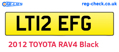 LT12EFG are the vehicle registration plates.